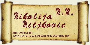 Nikolija Miljković vizit kartica